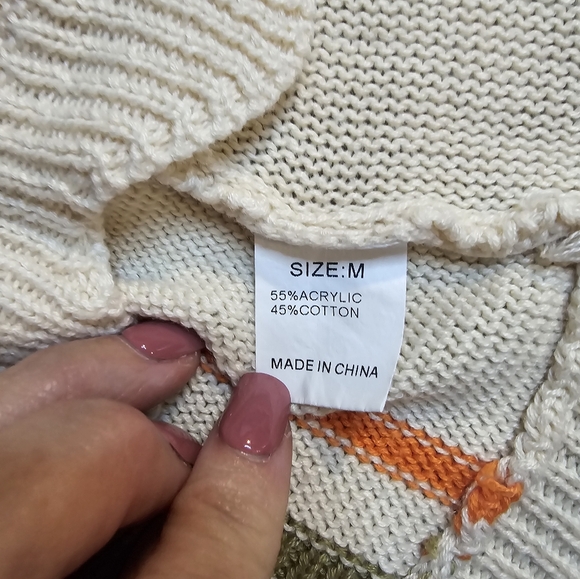 Groovy Striped Vintage Sweatee Vest Ladies Size Medium Scalloped Sleeveless - Picture 5 of 6